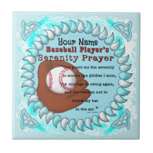 Baseball Serenity Prayer Ceramic Tile