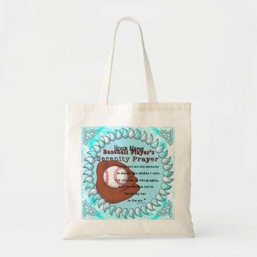 Baseball Serenity Prayer Tote Bag