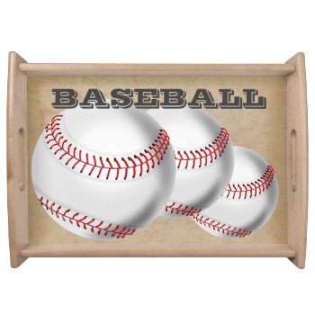 Baseball Serving Tray by CNelson01 at Zazzle