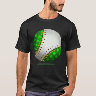 Baseball Shamrock Retro St Patricks Day Irish Spor T-Shirt