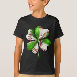 Baseball Shamrock St Patrick's Day Clover With Bas T-Shirt