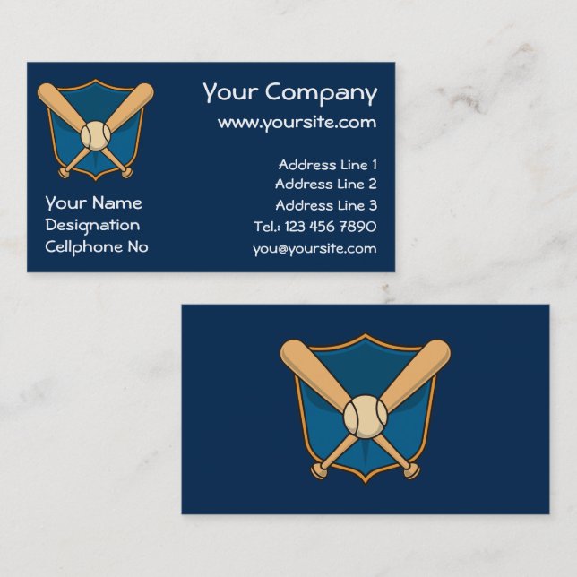 Baseball Shield Business Card (Front/Back)