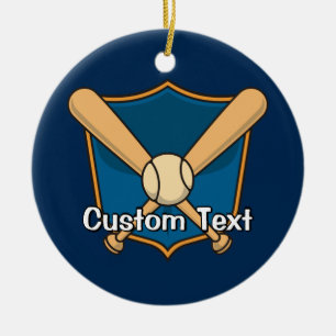 Baseball Shield Ceramic Ornament