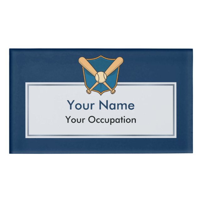 Baseball Shield Name Tag (Front)