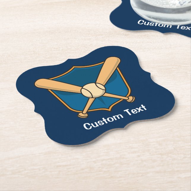Baseball Shield Paper Coaster (Angled)