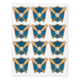 Baseball Shield Temporary Tattoos
