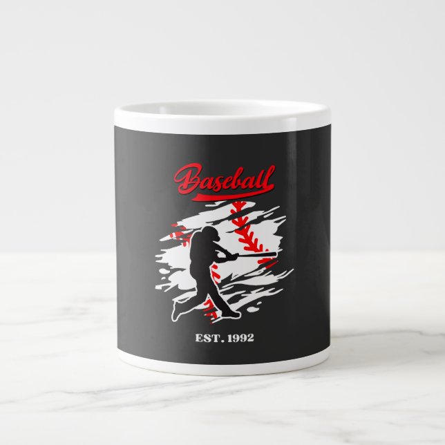Baseball Silhouette Graphic Design – EST. 1992 Giant Coffee Mug (Front)