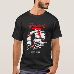 Baseball Silhouette Graphic Design – EST. 1992 T-Shirt