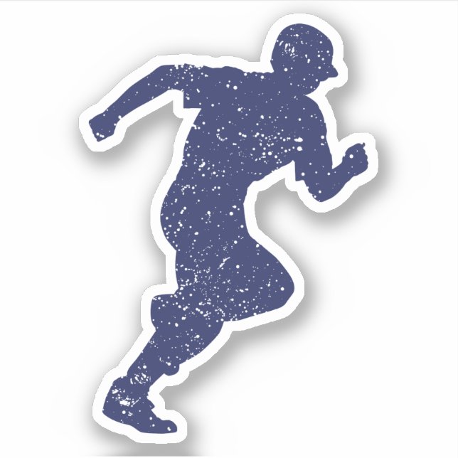 Baseball silhouette - running boy sticker (Front)