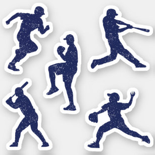 Baseball silhouettes - dark blue sticker