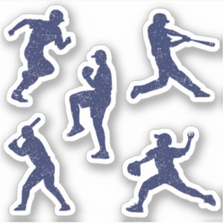 Baseball silhouettes - dark blue sticker