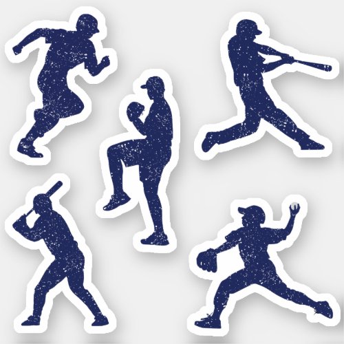 Baseball silhouettes _ dark blue sticker