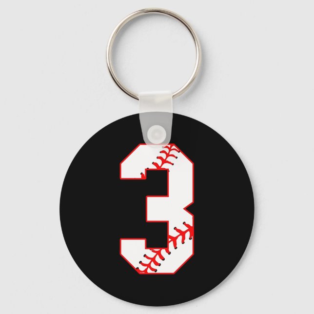 Baseball Sister I'm Just Here For Number Player 3 Keychain (Front)