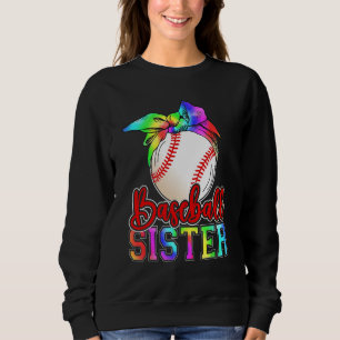 Baseball Sister Leopard Heart Mothers Day Girls Wo Sweatshirt
