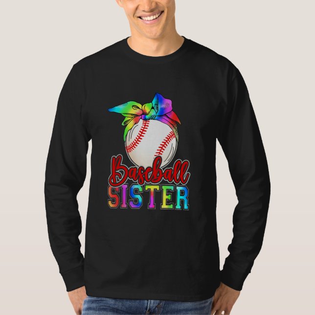 Baseball Sister Leopard Heart Mothers Day Girls Wo T-Shirt (Front)