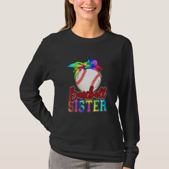 Baseball Sister Leopard Heart Mothers Day Girls Wo T-Shirt (Front)