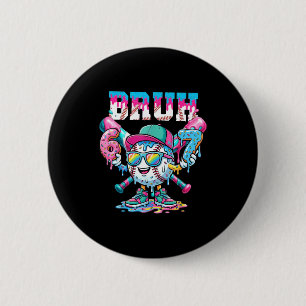 Baseball Six Seven 67 6 7 Meme Funny Boys Ice Crea Button