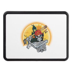 Baseball Skeleton Halloween Baseball Halloween Hitch Cover