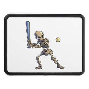 Baseball Skeleton Halloween Hitch Cover