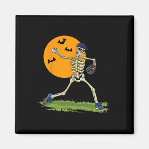 Baseball Skeleton Halloween Men Boys Baseball Hall Magnet
