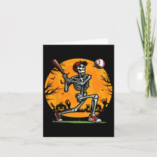 Baseball Skeleton Halloween Spooky Boys Baseball P Card