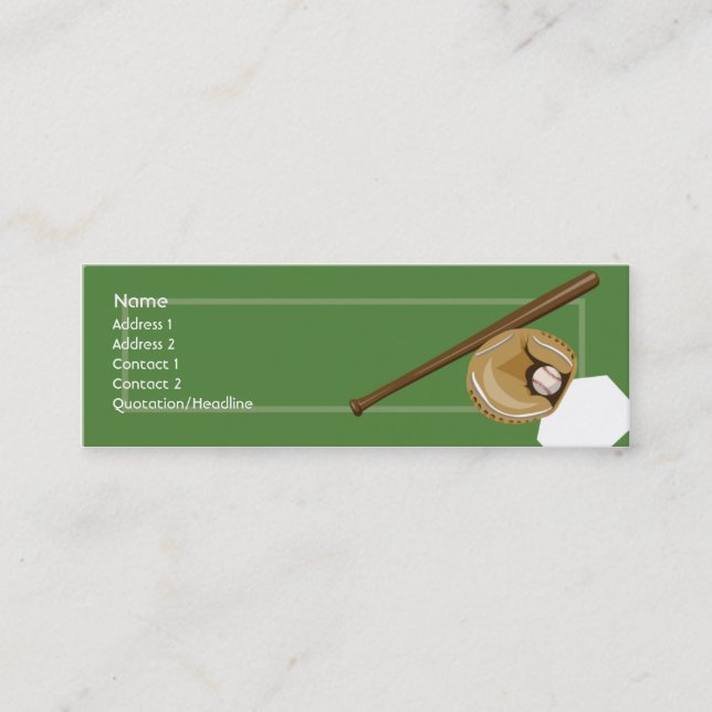 Baseball - Skinny Mini Business Card (Front)