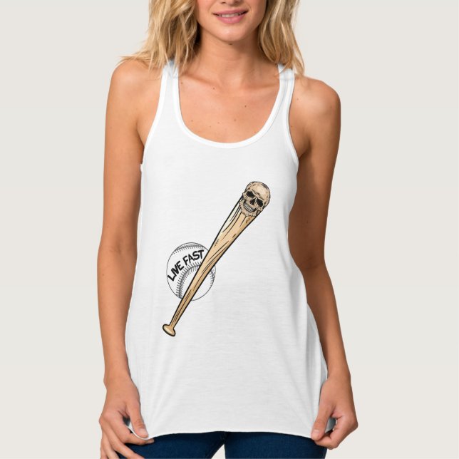 Baseball Skull Tank Top (Front)