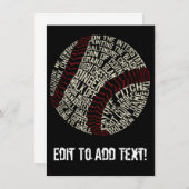 Baseball Slang Words Calligram (Front/Back)