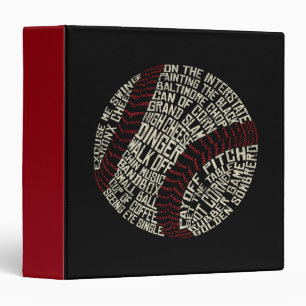 Baseball Slang Words Calligram Binder