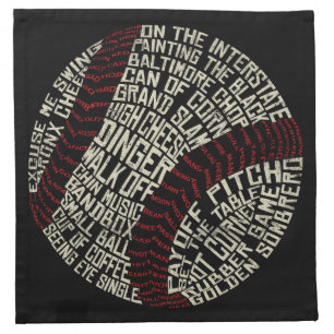 Baseball Slang Words Calligram Napkin