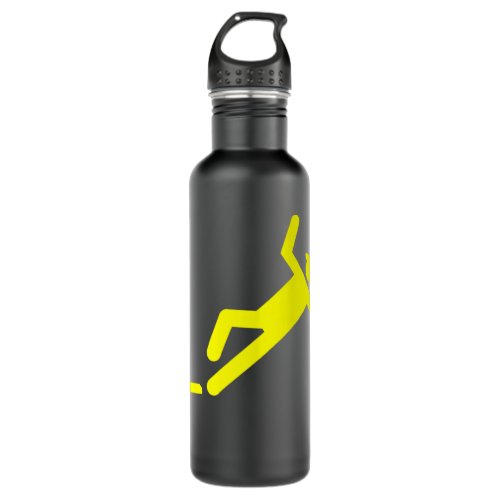 Baseball Slide Cuidado Piso Mojado Caution Wet F Stainless Steel Water Bottle