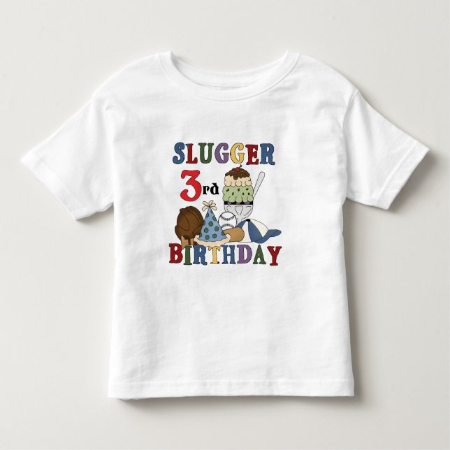 Baseball Slugger 3rd Birthday Tshirts (Front)