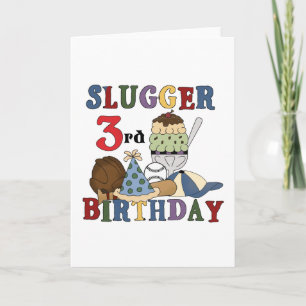 Baseball Slugger 3rd Birthday Tshirts Card