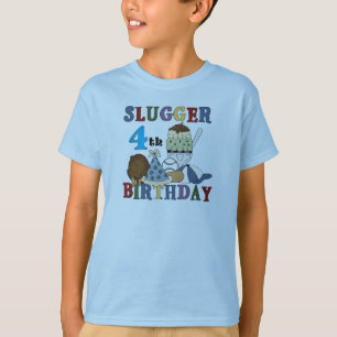 Baseball Slugger 4th Birthday T-Shirt