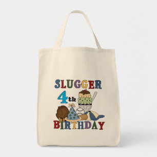 Baseball Slugger 4th Birthday Tote Bag