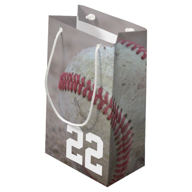 Baseball Small Gift Bag (Back Angled)