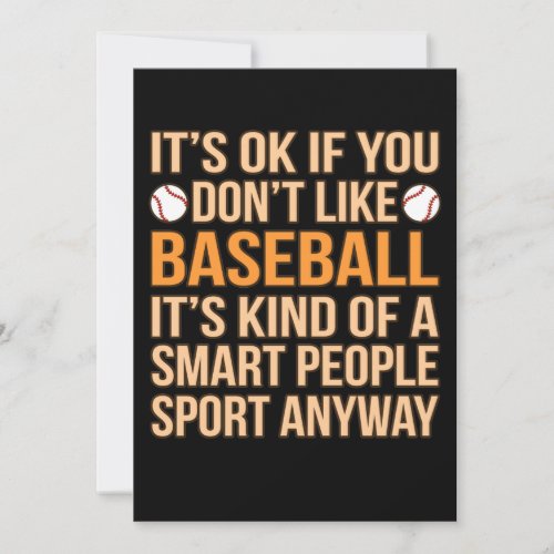 Baseball Smart People Sport Player Lover Coach Gra Thank You Card