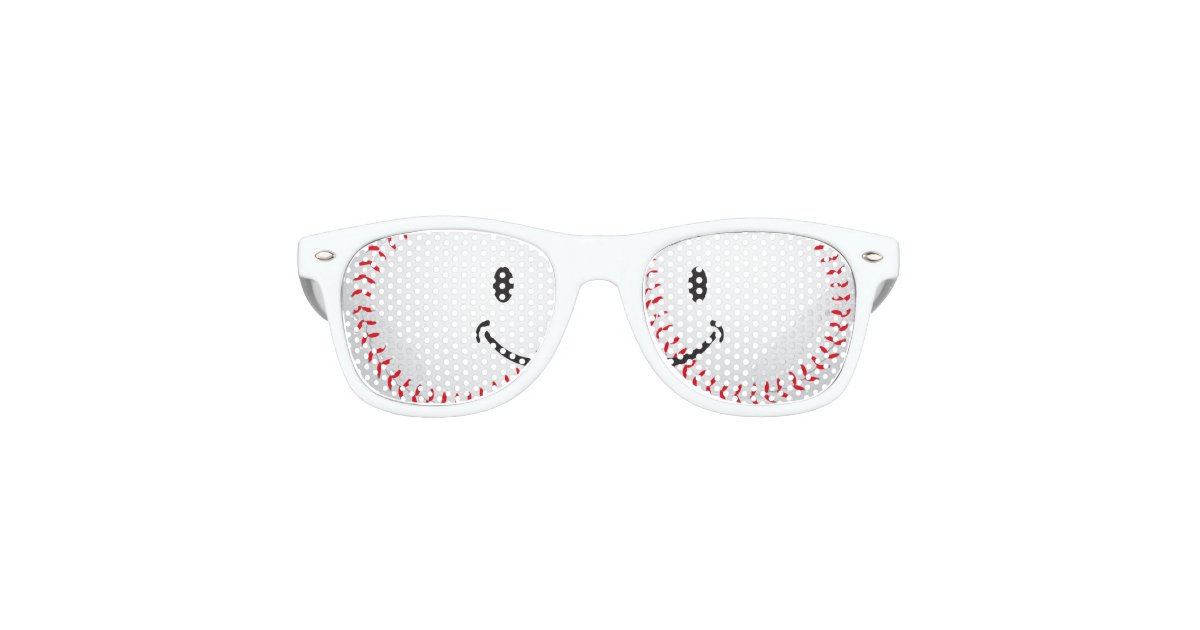 Baseball Smile Face Sport Fan Retro Sunglasses Zazzle Com