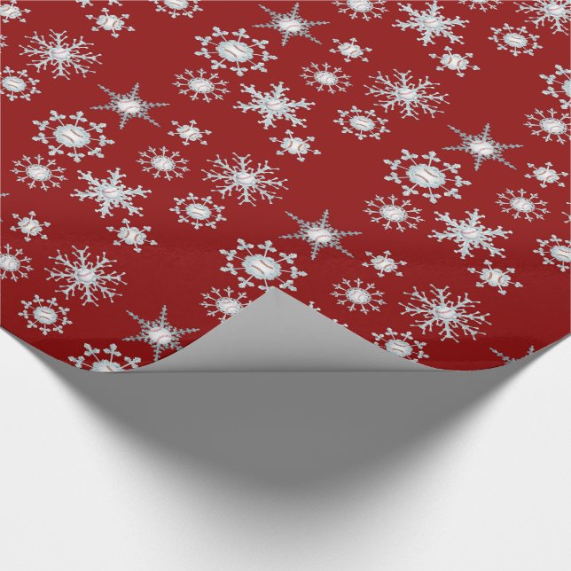 Baseball snowflakes wrapping paper (Corner)