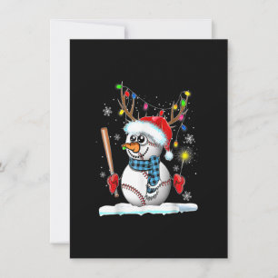 Baseball Snowman Ball Reindeer Christmas Lights Fu Invitation