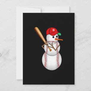 Baseball Snowman Balls Snow Christmas Xmas Gifts M Invitation