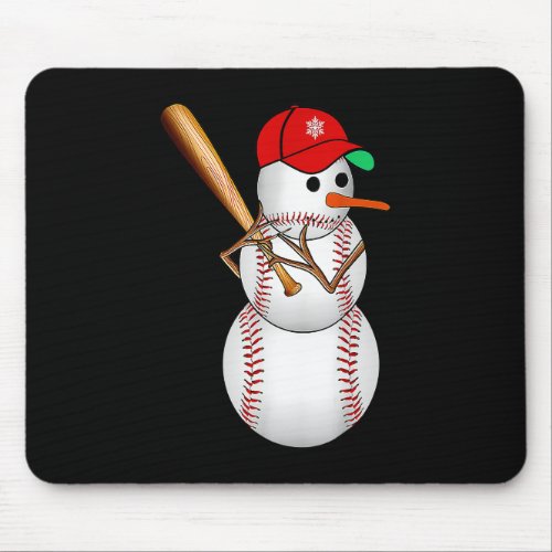Baseball Snowman Balls Snow Christmas Xmas Gifts M Mouse Pad