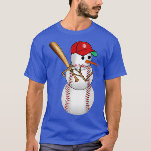 Baseball Snowman Balls Snow Christmas Xmas Gifts M T-Shirt