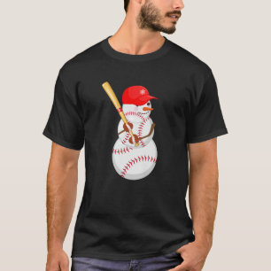 Baseball Snowman Balls Snow Christmas Xmas Gifts M T-Shirt
