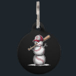Baseball Snowman Balls Snow Christmas Xmas Gifts Pet ID Tag<br><div class="desc">Baseball Snowman Balls Snow Christmas Xmas Gifts</div>
