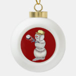 Baseball Snowman Ceramic Ball Christmas Ornament at Zazzle
