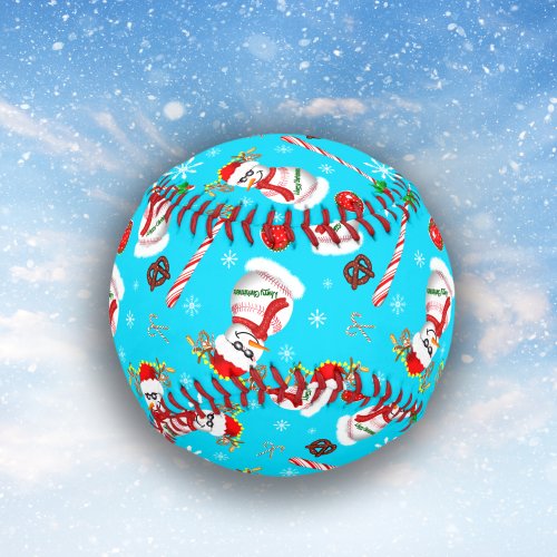 Baseball Snowman Christmas Celebration Pattern 