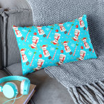 Baseball Snowman Christmas Celebration Pattern  Accent Pillow<br><div class="desc">This festive holiday throw pillow is created with this amusing Christmas Snowman Baseball design. Bring Christmas cheer into your house by decorating your couch, chair or bed with this baseball Christmas pillow! Excellent Christmas, birthday, and other gift ideas for anyone in your life that enjoy This design includes a candy cane...</div>