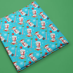 Baseball Snowman Christmas Celebration Pattern Fleece Blanket