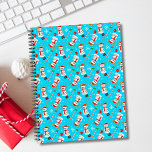Baseball Snowman Christmas Celebration Pattern  Notebook<br><div class="desc">A festive holiday notebook decorated  with this amusing Christmas Snowman Baseball pattern. Can be used for regular writing tasks in an office, classroom, or home. They also make wonderful party favors and bag fillers for Christmas gatherings. They can be given as unique gifts to friends and children. The Snowman Baseball is...</div>